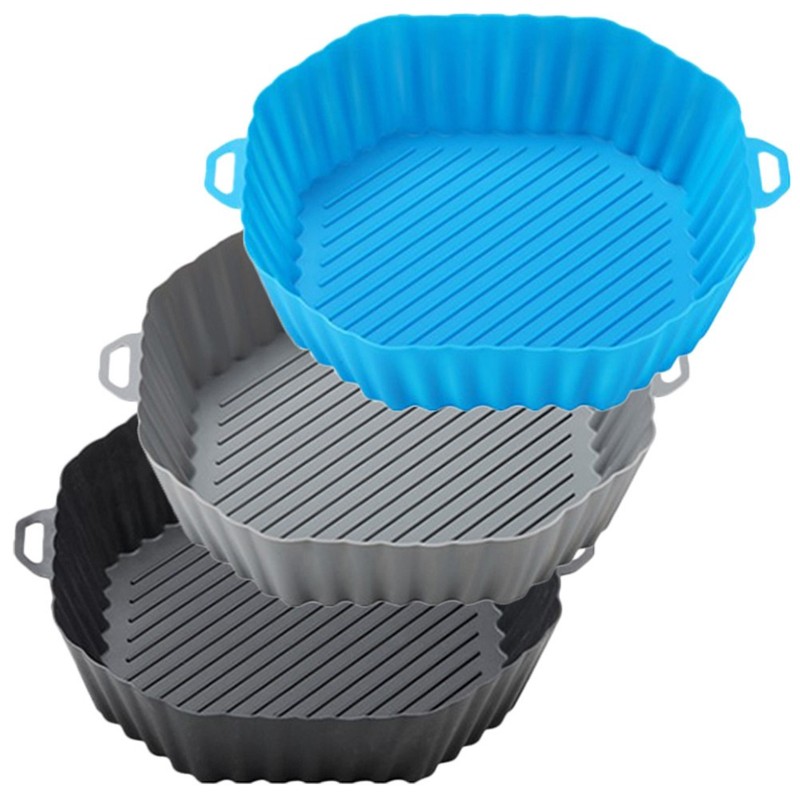 3 Pcs Silicone Air Fryer Baking Liners Microwave Oven Pads Octagonal Shape gallery