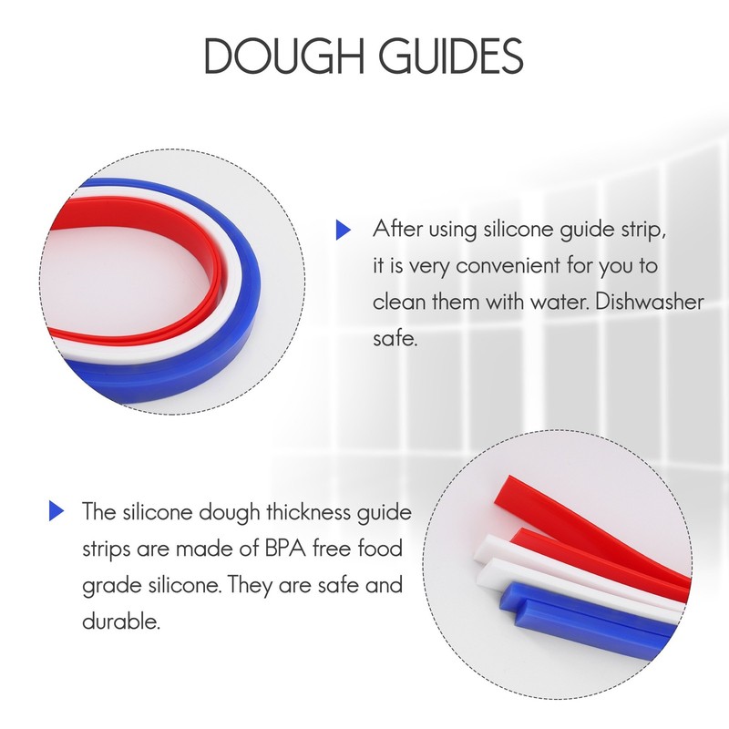 Silicone Measuring Dough Thickness Strips 38cm,Rolling Pin Spacers Sticks1357 gallery