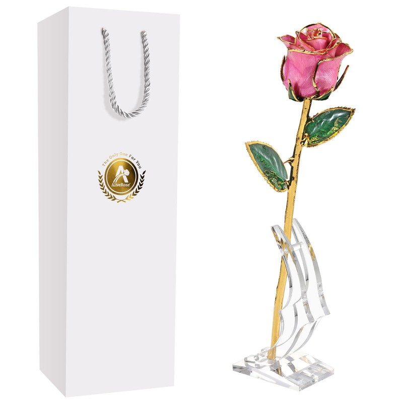 Aliverose Roses 24K Gold Rose Made From Real Rose – Unique Design Gold Plated