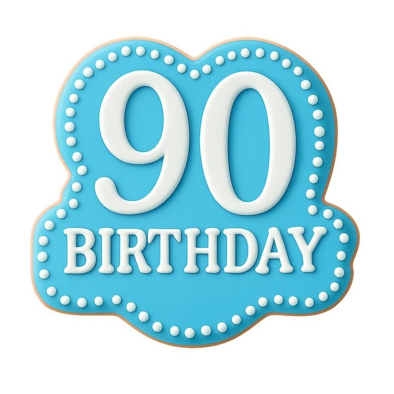 Elegant 90th Birthday Cookie Cutter & Stamp, Fondant & Clay - 4x3.5 gallery