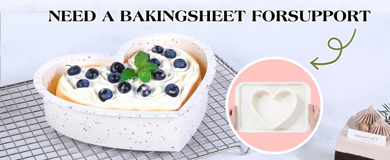 8 Inch Silicone Heart Shaped Cake Pans Small Heart Cake Pan Set Nonstick gallery