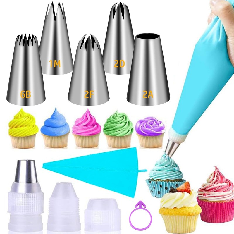 Large Piping Tips Set, Seamless Stainless Steel Cake Decorating Tips, Pastry …
