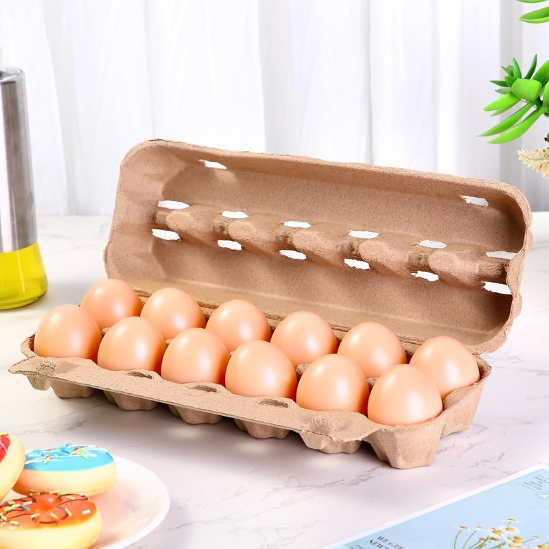 100 Pcs Air Vented Egg Cartons Bulk Holds up to 12 Eggs Strong Sturdy Natural... gallery