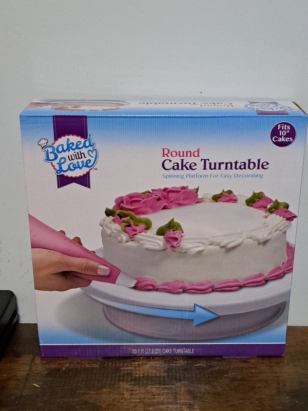 Baked With Love Cake Turntable Round Spinning Easy Cake Decorating Icing