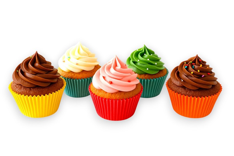 60 Pack Assorted Colour Baking Cups Paper Cupcake Liners Muffin Cases
