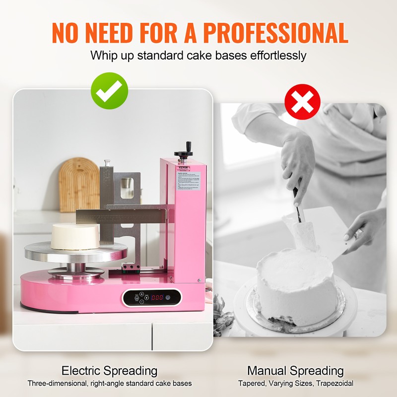 VEVOR Cake Decorating Machine Cake Frosting Spreading for 6" to 14" Cake Pink gallery