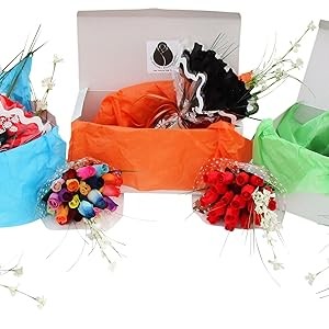 144 Indivi Wooden Roses of Assorted Colors. Reds, Blues, Greens, gallery
