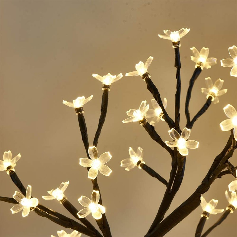 PEIDUO 17.5 Inch Lighted Cherry Blossom Tree, 48 Warm White Lights Plug in Adapt gallery