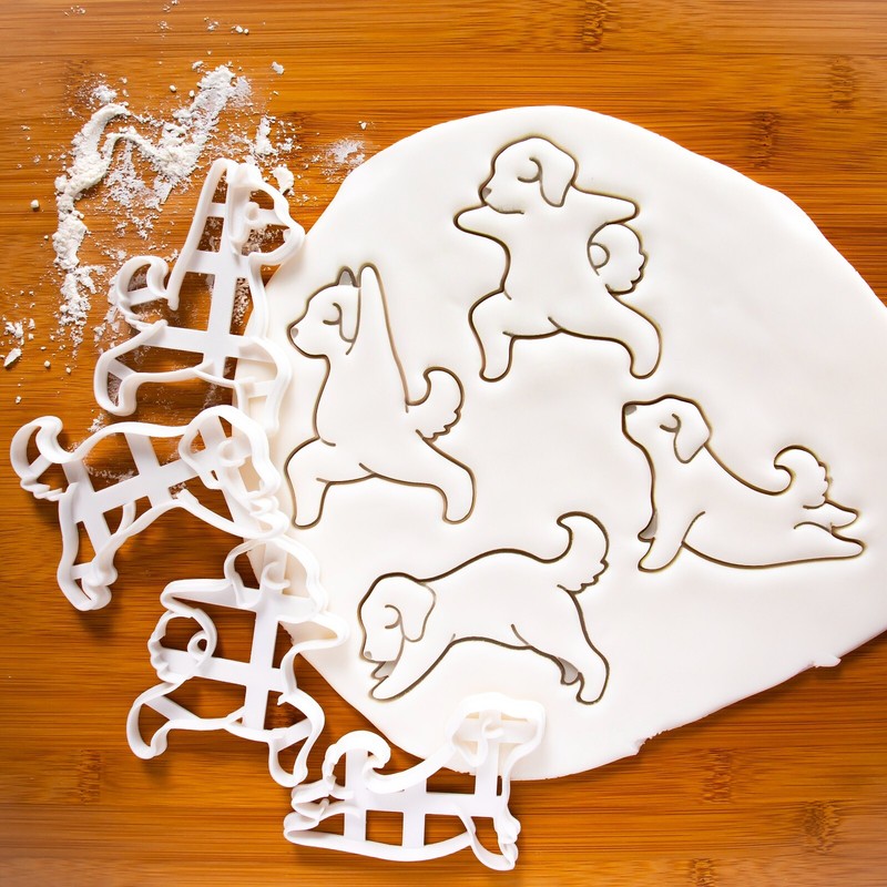 Set of 4 Yoga Dog Pose Cookie Cutters – wellness retreat animal shelter warrior