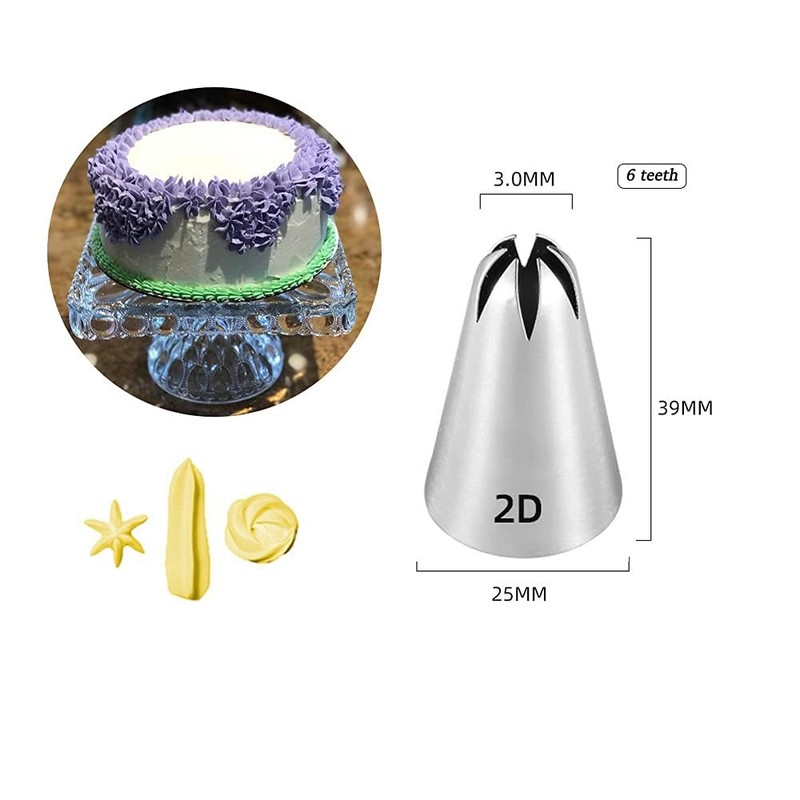 Large Icing Piping Tips Set Open Star Flower Stainless Steel Silver 3 PCS gallery