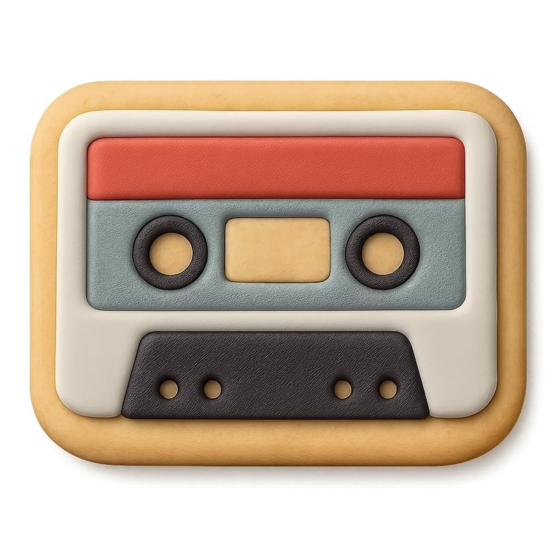Side B Cassette Tape Cookie Cutter & Stamp, Fondant & Clay - 4x3 gallery