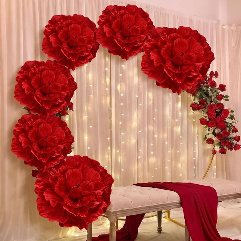 6 Pcs Giant Flowers for Decorat 12, 20 Inch Lar Artificial