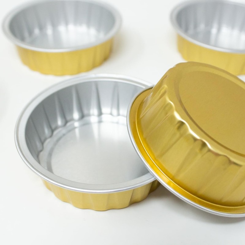 100ct Tiny 2oz Gold Bakeable Aluminum Cups | Mini Disposable Ramekins | Small... gallery
