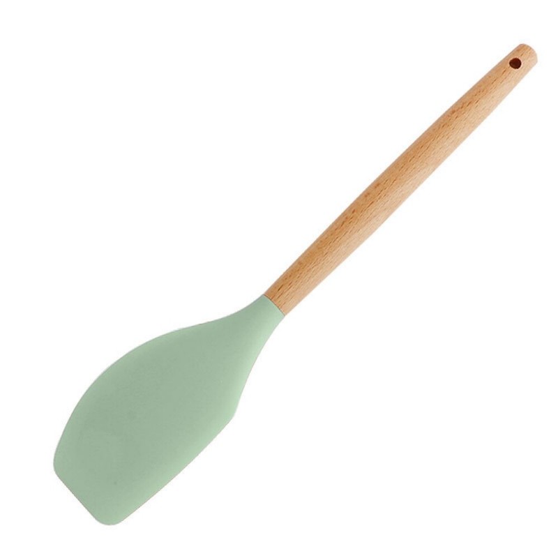 8 Colors Scraper Flour Mixer Baking Butter Silicone Wood Handle Cake Cream gallery