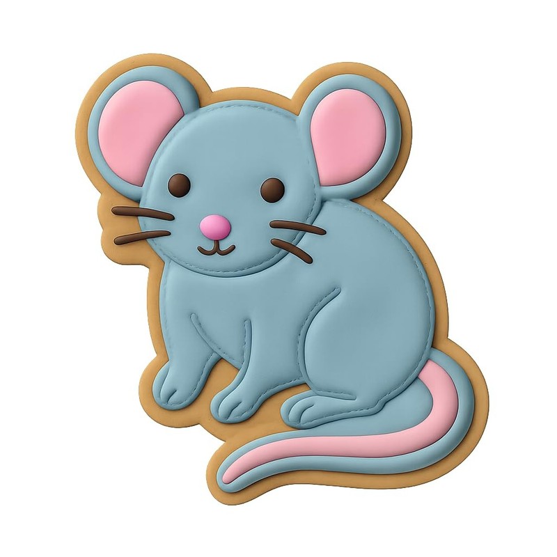 Curious Fancy Large-ear Rat Cookie Cutter & Stamp, Fondant & Clay – 4×3.5