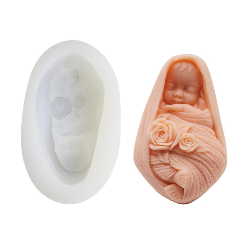 3D Sleeping Baby Silicone Soap Mold for Fondant Cake Decorating Chocolate