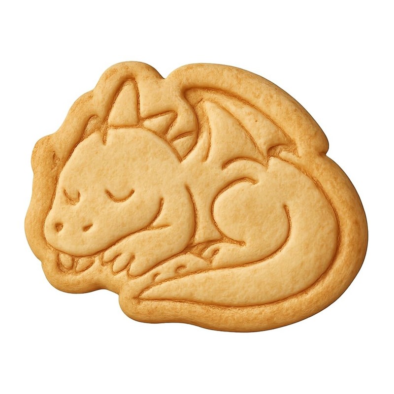Sleeping Adult Dragon Cookie Cutter & Stamp - 4x3 gallery