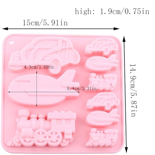 Vintage Car Trainirplane Silicone Chocolate Molds | 9 Cavity For Candy A gallery