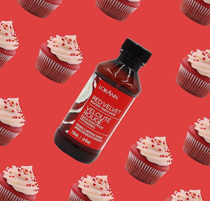 SET of 2 LorAnn Bakery Emulsions - Red Velvet 4oz bottle (8 oz. tot) BB 7/25 gallery