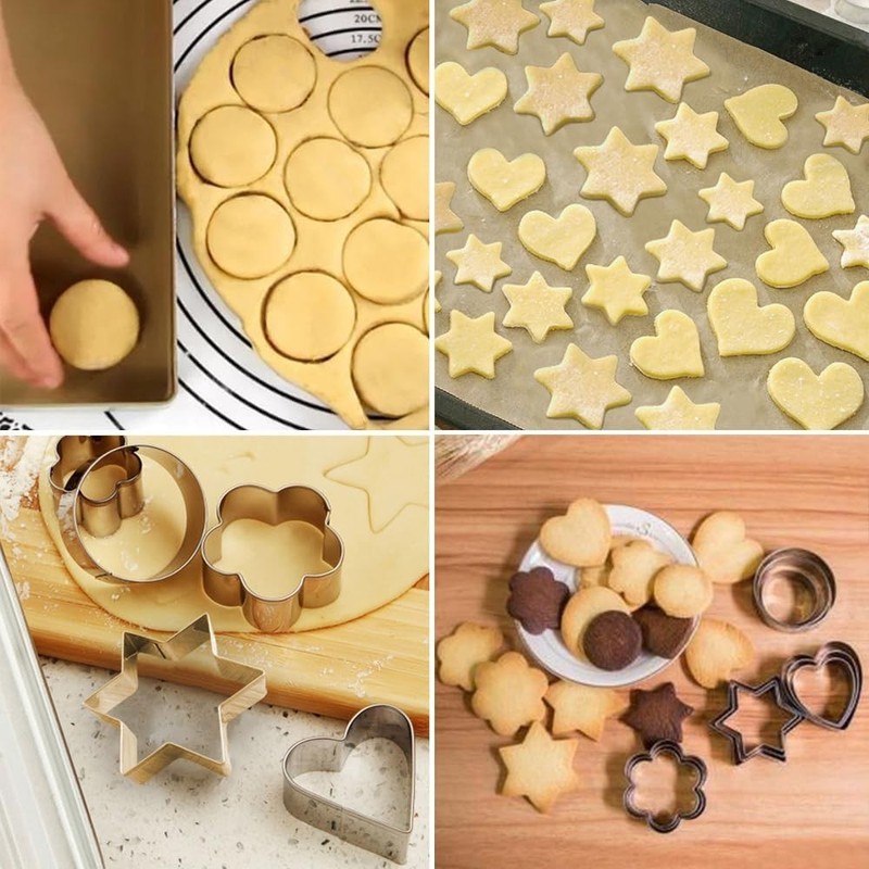 Metal Cookie Cutters Set - Star Cookie Cutter Stainless Steel Round Biscuit C... gallery