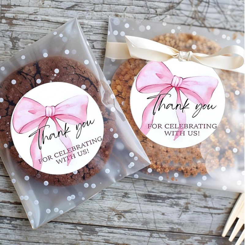 200 PCS White Polka Dot Cellophane Cookie Treat Bags 5.5x5.5 Inch Packaging gallery