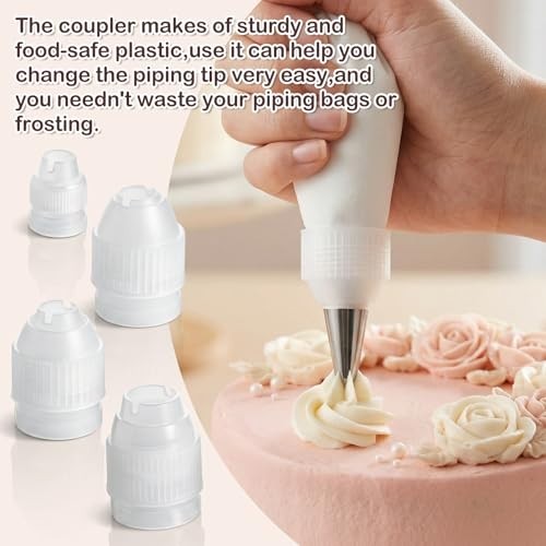 8 Pcs Couplers for Piping Bags, 4 Sizes Piping Bag Couplers for Cake gallery