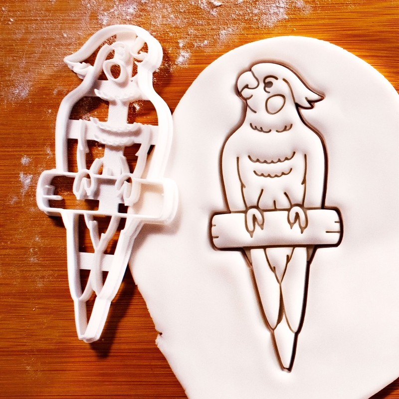 Cockatiel on Perch Cookie Cutter – pet Bird parrot weero weiro quarrion wildlife