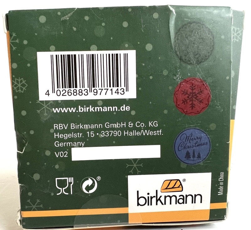 Birkmann Wooden Handle Christmas Cookie Stamp Set of 3 New In The Box NWT gallery