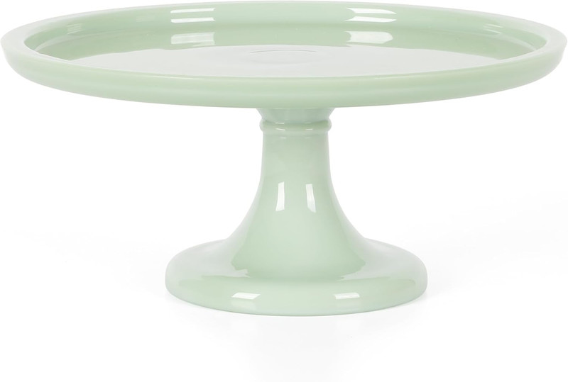 Highbrook 10-Inch Jadeite Cake Stand with Glass Dome – Vintage-Style Pedestal De gallery