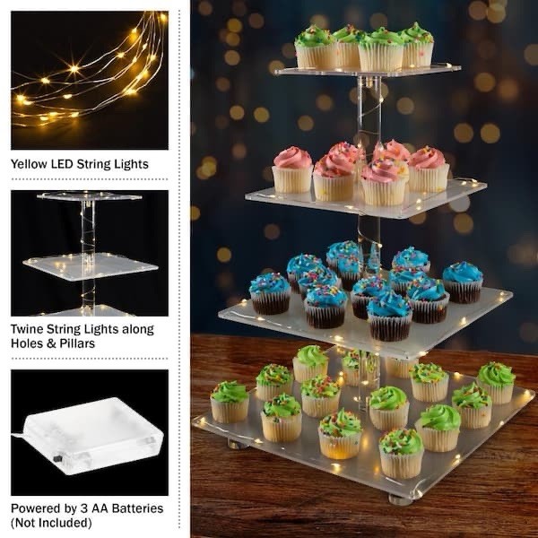 4 Tier Utopia Cupcake Stand. BPA-free Clear Acrylic Plastic. OG Box. 16” gallery