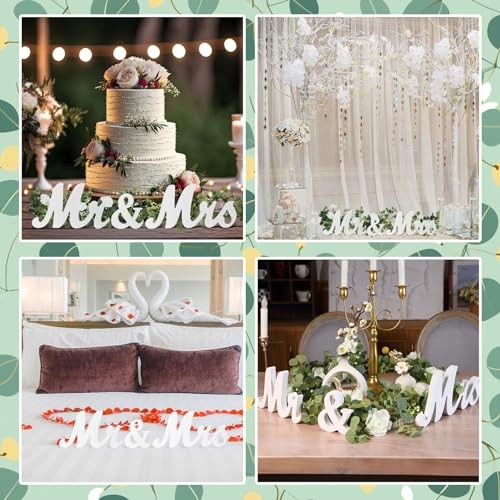 2pcs Large White Mr & Mrs Sign for Wedding Table with 5.91ft White Rose gallery