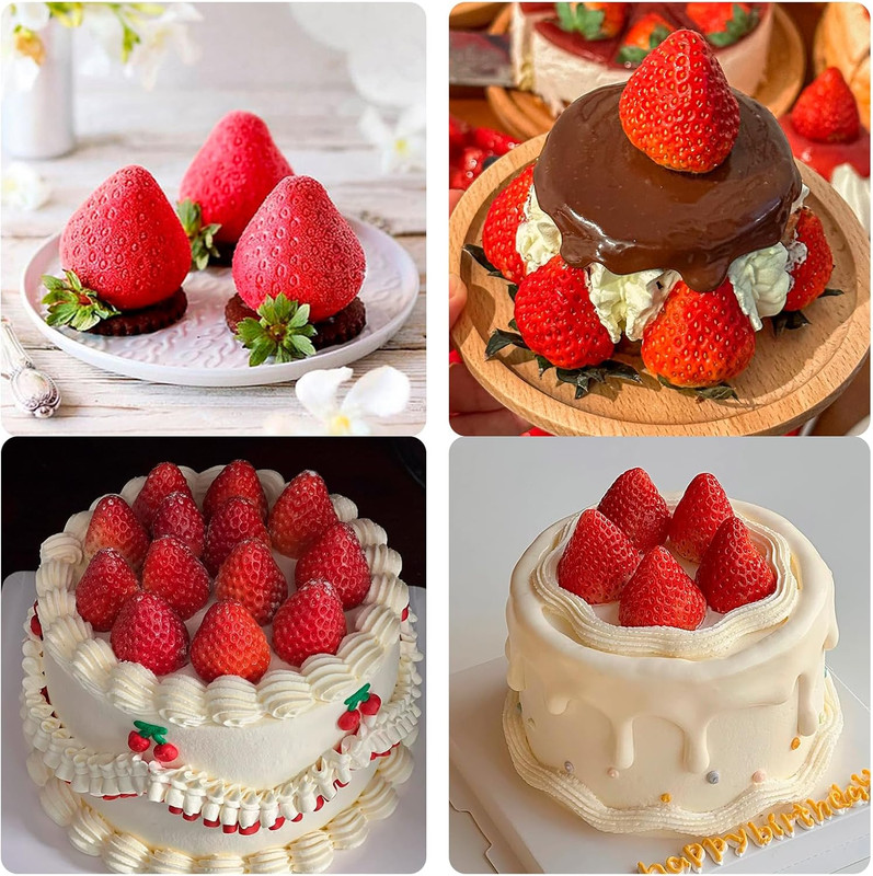 Strawberry Shaped Silicone Mold, 3D Fruit Mousse Cake Mold for Cake Decoration C gallery