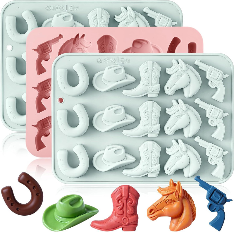 Cowboy Chocolate Candy Molds, Cowboy Hat, Cowboy Boot, Horse gallery