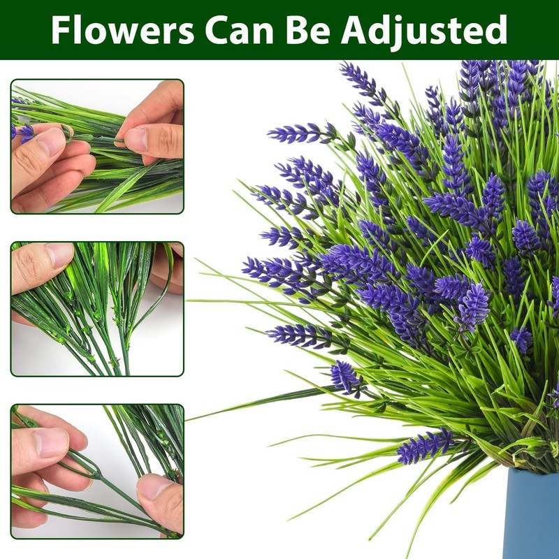 Trytuny Artificial Plants Outdoor 20Pcs Lavender Artificial Flowersfake Plants gallery