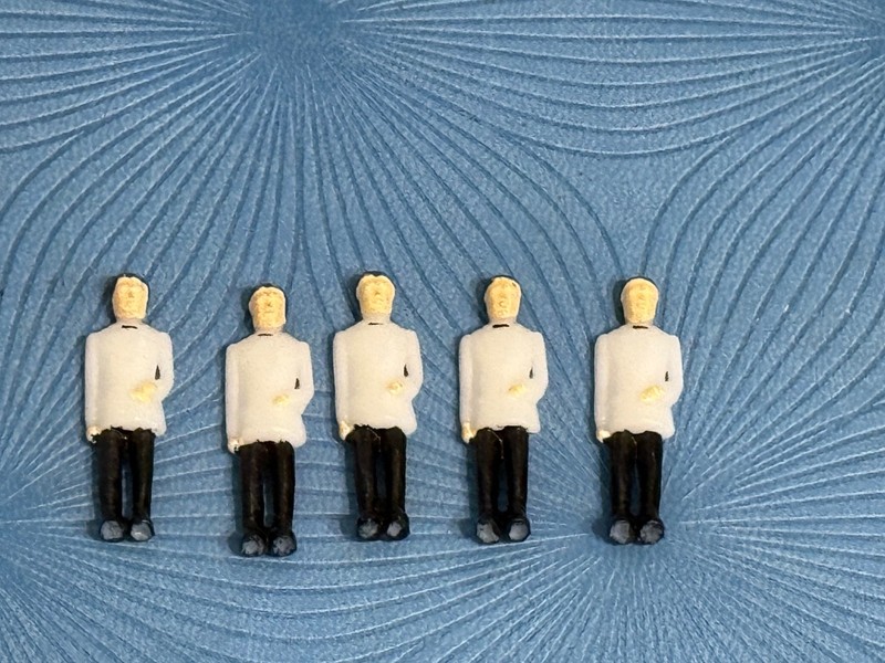 VTG Miniature Grooms Set of 5 – 1 1/4” Plastic Mid-Century Cake Toppers NOS C5