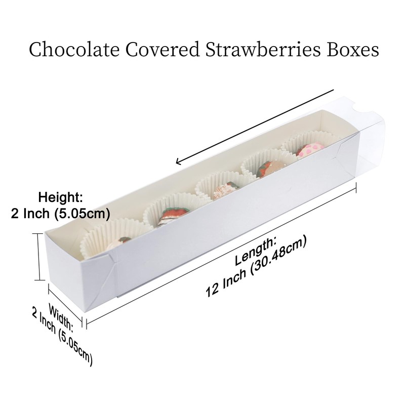 10 Pack 12x2x2 Inch Chocolate Covered Strawberries Boxes Macaron Boxes Drawer... gallery