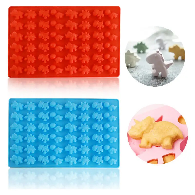 48-Cavity Dinosaur Chocolate Mold Dinosaur Shell Silicone Candy Mold with gallery