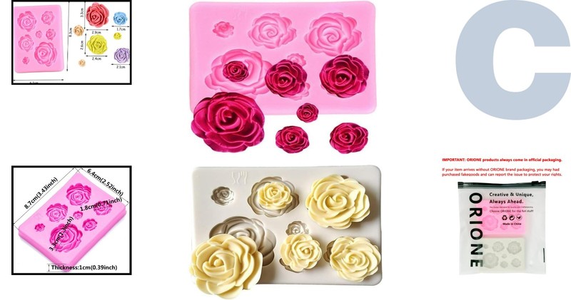 2PCS Silicone Rose Molds - Cake & Chocolate Decorating Essentials gallery