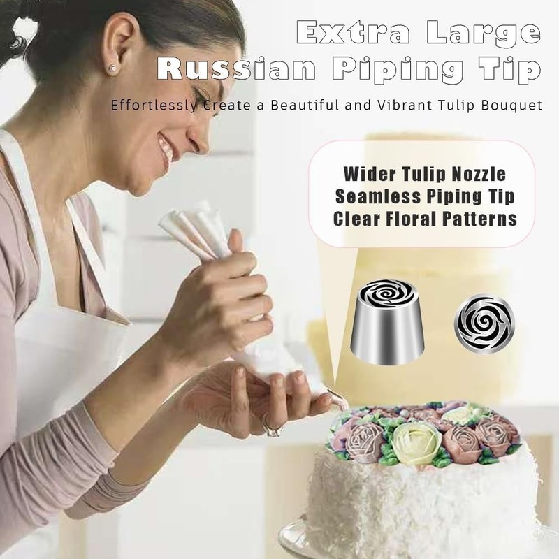 Stainless Steel Oversized Piping Nozzle for Cake Decorating Cupcake Flower gallery