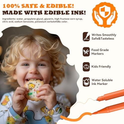 Edible Markers for Cookies Decorating – Food Coloring 12 Count (Multicolor) gallery