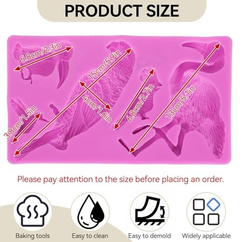 Fondant Molds, Silicone Flamingo Birds Mold 3D Bird Fondant Mould Flamingo gallery