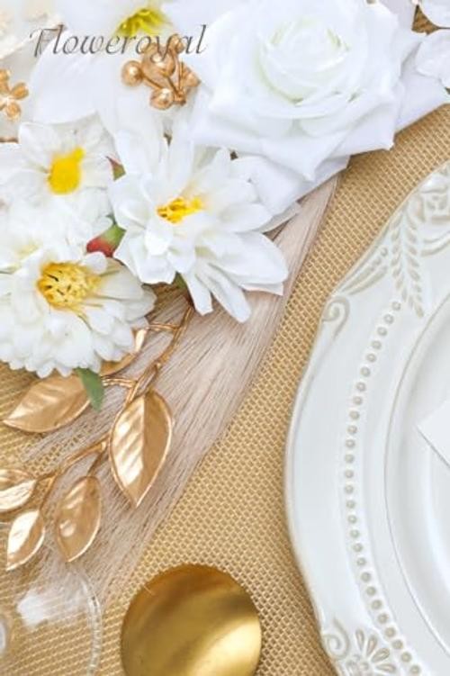 Artificial Flowers Combo Flowers Mix Silk Flowers Fake Roses with Pure White gallery