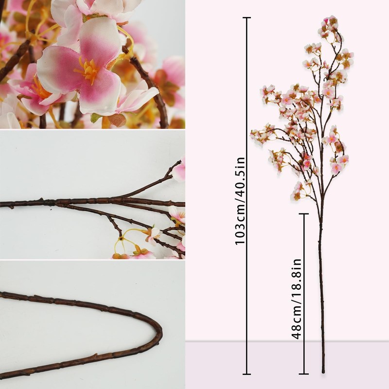 Uieke Silk Cherry Blossom Branches, 40.5in Artificial Cherry Blossom Flowers Lon gallery