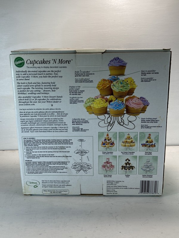 Wilton Cupcake Stand Boston Bakery Recipe Book Desserts Baking Display Lot of 2 gallery