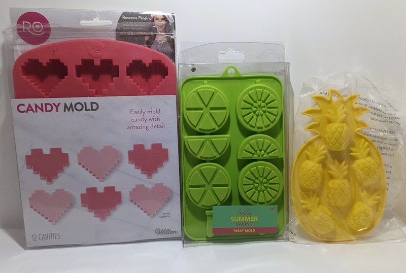 Candy Mold Set Hearts, Pineapple & Melons