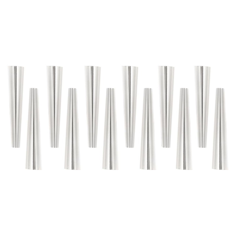 12 Pack 4.72 Inch Stainless Steel Cannoli Tube Set Cream Horn Molds for Baking