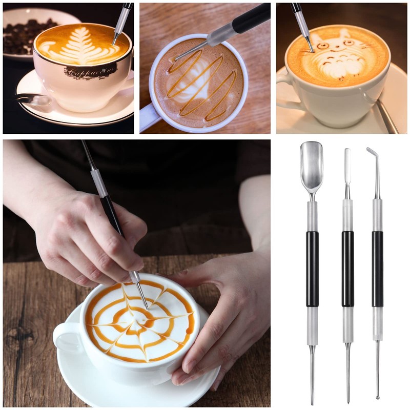 Latte Art Tools Set (3PCS), Coffee Art Pen Stainless Steel for Cappuccino & E... gallery