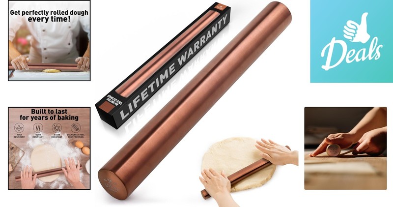 Professional Lightweight French Rolling Pin - 15.9 Inch Stainless Steel Design gallery