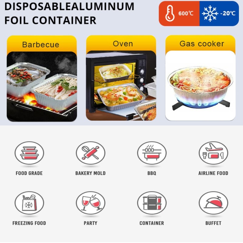 7'' Inch Round Tin Foil Pans Disposable Aluminum Pans with Clear Lids (30 Pac... gallery