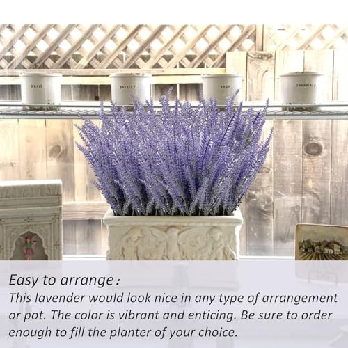6 Bundles Artificial Lavender Stems, Purple Faux Flowers, 15-inch Decorative gallery